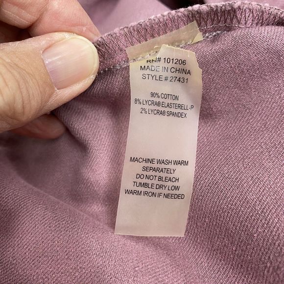 Soft Surroundings Ankle Pant Wine color with snaps at ankle Pull on denim Casual - Picture 7 of 11